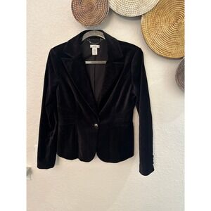 Caché black velvet blazer size 6